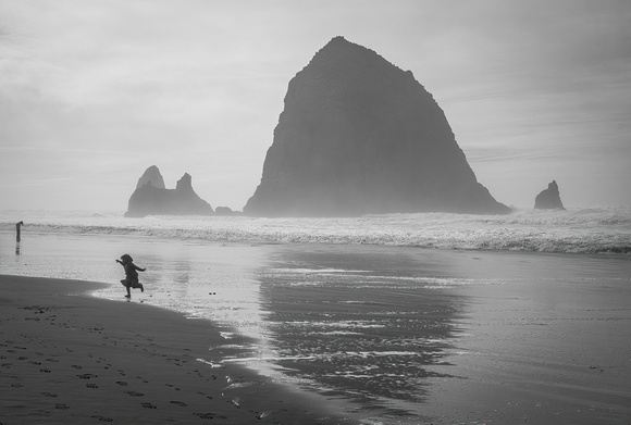 Playing at Cannon Beach